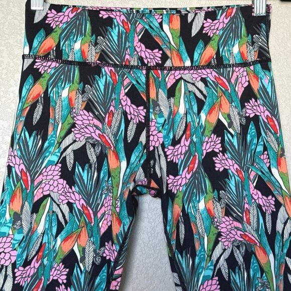 MINKPINK MOVE Women’s Leggings Size M Tropical Leaf Print High Waist Activewear - Picture 3 of 6